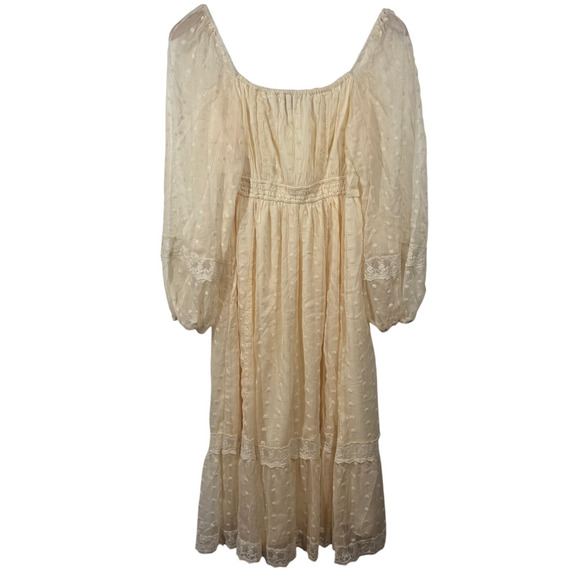 A Collective Story Dress Women M NWT Cream Midi Cream Lace #AD0181-FJA Cottage - Picture 2 of 15